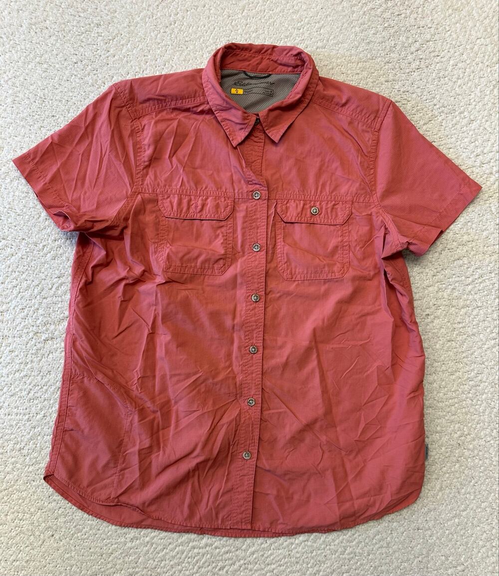 Eddie Bauer Womens Short Sleeve Button Down Hiking Shirt Medium